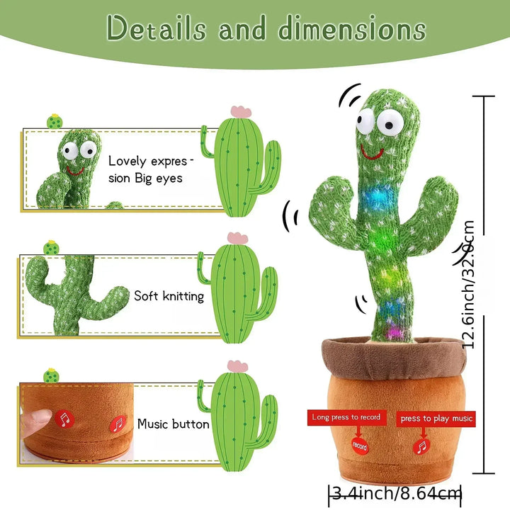 Talking Cactus Toy - That Can Be Charged, Recorded, and Repeated
